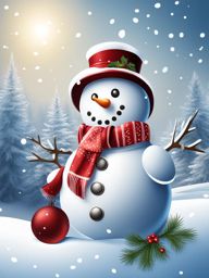 snowman clipart transparent background in a snowy wonderland - embodying winter's charm. 