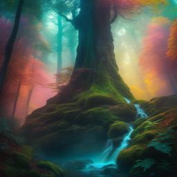 Ephemeral mist hangs over a mystical forest, where ancient spirits whisper among towering trees, guiding those who dare to tread its sacred paths. hyperrealistic, intricately detailed, color depth,splash art, concept art, mid shot, sharp focus, dramatic, 2/3 face angle, side light, colorful background