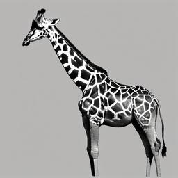 sketch of a giraffe  minimal rough sketch scribbles,doodles,black and white