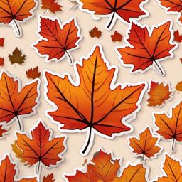 Maple Leaf Emoji Sticker - Autumnal charm, , sticker vector art, minimalist design