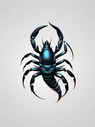 3D Scorpion Tattoo Coming Out of Skin - Opt for a realistic and visually striking 3D scorpion tattoo emerging from the skin.  simple vector color tattoo,minimal,white background