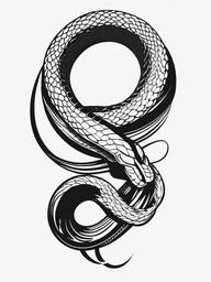 Viper Tattoo - Tattoo featuring a viper snake.  simple vector tattoo,minimalist,white background