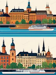 Stockholm clipart - Stockholm Palace and city islands, ,color clipart vector style