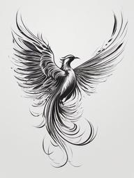 Phoenix Bird Tattoo Ideas - Creative phoenix tattoo concepts  minimalist tattoo design, white background