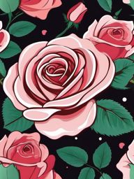 Rose Sticker - Romantic love, ,vector color sticker art,minimal