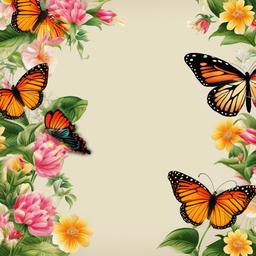 Butterfly Background Wallpaper - butterfly and flower wallpaper  