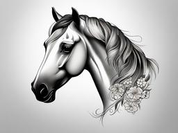 Dainty Horse Tattoo - Embrace delicacy and elegance with a dainty horse tattoo, featuring small and intricate designs that highlight the graceful nature of these animals.  simple tattoo,minimalist,white background