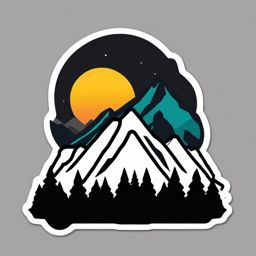 Mountain and Climber Emoji Sticker - Summit adventure, , sticker vector art, minimalist design