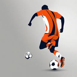 Soccer clipart - player wearing cleats, running toward the goal  color,minimalist,vector clipart