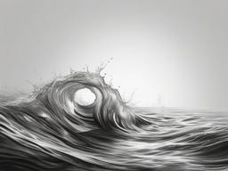 pencil drawing of water  minimal rough sketch scribbles,doodles,black and white