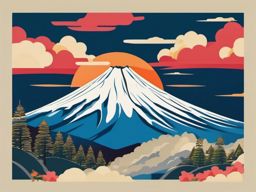 The Mount Fuji clipart - Iconic stratovolcano in Japan, ,color clipart vector style