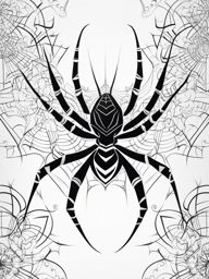 spider tattoo black and white design 