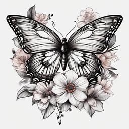 tattoo design butterfly with flower  