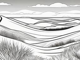 Sand dunes with a scenic sunset  simple coloring pages