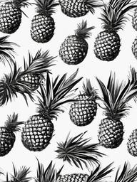 sketch of a pineapple  minimal rough sketch scribbles,doodles,black and white