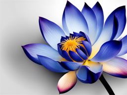 Blue lotus tattoos, Tattoos featuring the striking and exotic blue lotus flower.  vivid colors, white background, tattoo design