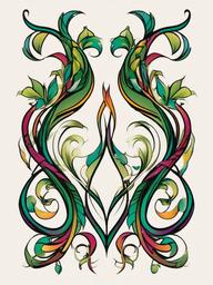 twisted vine tattoo  simple vector color tattoo