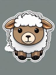 Sheep cartoon - fluffy, wool-bearing animal  cartoon sticker style