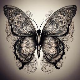 intricate butterfly tattoo  