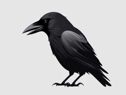 Crow cartoon  minimal, white background