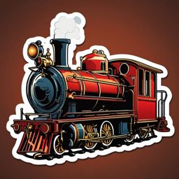 Antique Locomotive Sticker - Steam-powered rail transport, ,vector color sticker art,minimal