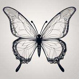 minimalist butterfly tattoo outline  