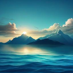 Ocean Background Wallpaper - ocean with mountain background  