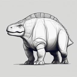 drawing of a Lystrosaurus dinosaur  minimal rough sketch scribbles,doodles,black and white