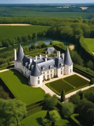 renaissance villas, surrounded by lush gardens, dot the picturesque landscapes of the loire valley, france. 