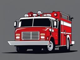 Fire Truck clipart - fire truck parked at a community event  color,minimalist,vector clipart