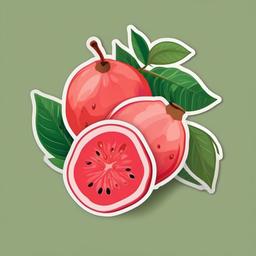 Guava Sticker - Tropical and fragrant, a guava-hued treat for your senses, , sticker vector art, minimalist design