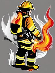 Fireman clipart - extinguishing a blaze  vector clipart