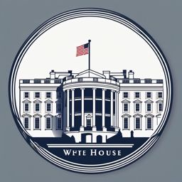 White House sticker- Official residence and workplace of the US president, , sticker vector art, minimalist design