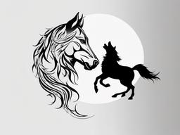 horse and wolf tattoo meaning  simple tattoo,minimalist,white background