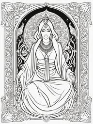 Djinn Coloring Pages - Magical Spirit of Fire and Air  minimal black outline printable sheet, coloring page