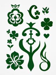 irish friendship symbol tattoos  simple color tattoo,minimal,white background