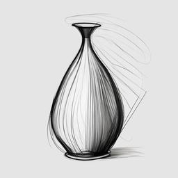 sketch of a vase  minimal rough sketch scribbles,doodles,black and white