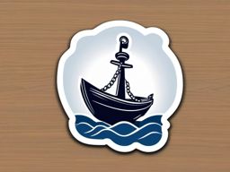 Anchor Sticker - Nautical anchor illustration, ,vector color sticker art,minimal