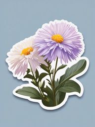 Aster Sticker - Add a touch of dainty and star-like beauty with the charming aster flower sticker, , sticker vector art, minimalist design