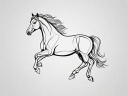 horse fine line tattoo  simple tattoo,minimalist,white background