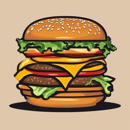 Hamburger clipart - hamburger with a side of curly fries  color,minimalist,vector clipart