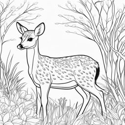 pudu deer fawns cute animals coloring page 