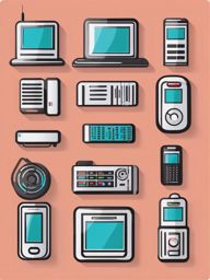 Wireless Communication Devices clipart - Wireless communication devices, ,vector color clipart,minimal