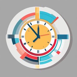 Clock Clipart - Clock clipart indicating time and schedules,  color vector clipart, minimal style