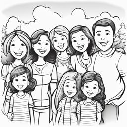 family clipart black and white - sharing warmth and togetherness. 