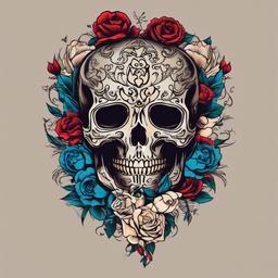 skeleton love tattoo  simple vector color tattoo