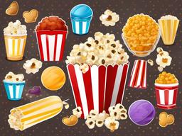 Popcorn clipart - popcorn with fun toppings and seasonings  