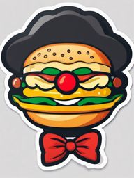 Cheeseburger Clown sticker- Patty Pranks Parade, , sticker vector art, minimalist design