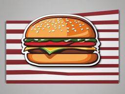 Hamburger Sticker - Hamburger for fast food lovers, ,vector color sticker art,minimal