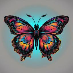 neon butterfly tattoo  